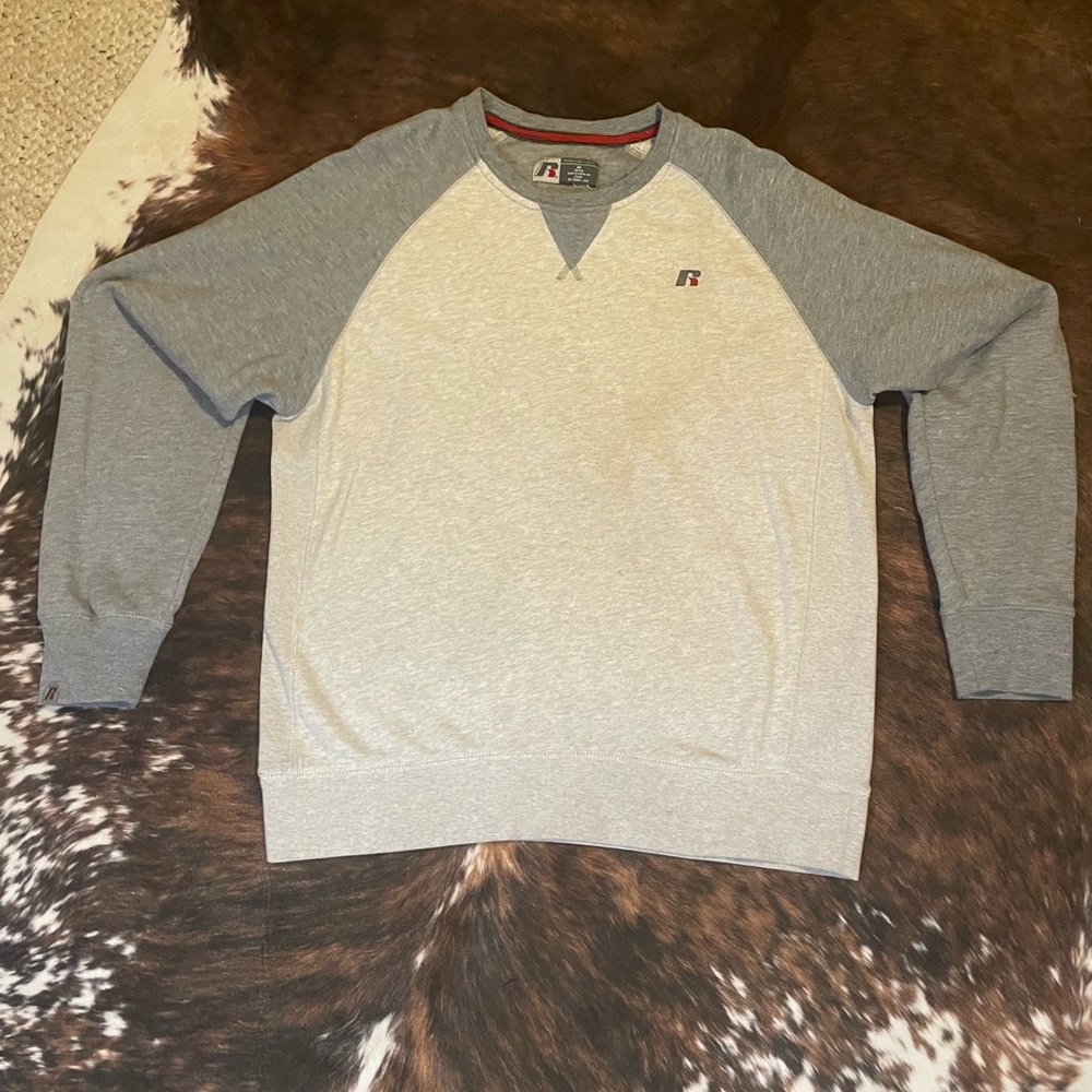Russell Athletic Men's Grey Raglan Crewneck